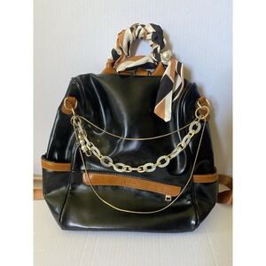 Cluci Backpack Purse for Women Backpack Faux Leather Black/Brown